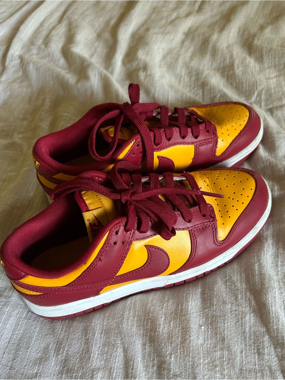 Nike Dunks 🌼 Burgundy and Yellow Low Top Sneakers
